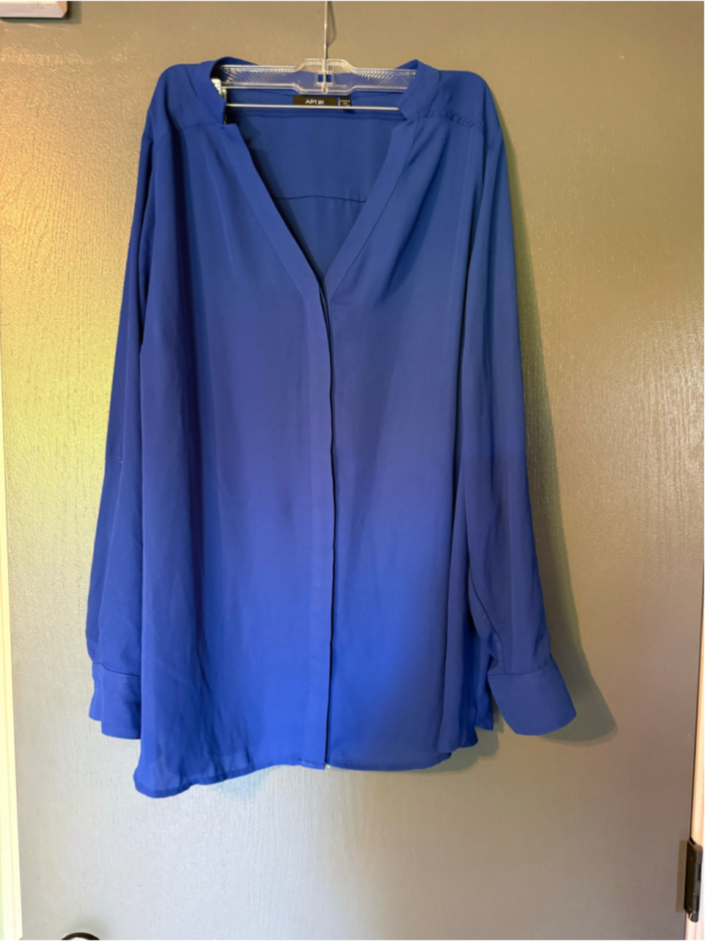 Women's Apt. 9 Blue Long Sleeve Blouse, Size 2X